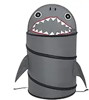 Stuffed Animal Organizer | Shark Design Large Kids Plushies Toy Display Bucket - Large Toy Box Chest With Lid, Oxford Cloth, Stuffed Animal Holder For Small Or Large Plushies