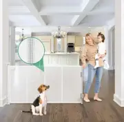 Reinforced 85" Wide Retractable Baby Gates Outdoor Retractable Dog Gate Indoor