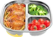 Stainless Steel Toddler Plate,Kids Stainless Steel Plates Divided | Non-Slip Unbreakable Dinnerware, Feeding Supplies Dishwasher Safe for Home School Canteen