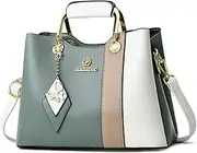 [NICOLE & DORIS] Small Handbags for Women Top Handle Bags Colorful Shoulder Bag PU Leather Crossbody Bag Girls Messenger Bags Satchel Bag with Pendant