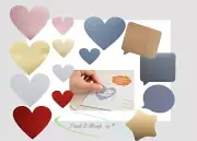 SCRATCH OFF Sticker heart DIY scratchy card craft party game hidden message bulk