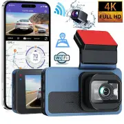 HD 4K Front Rear Dual Lens Car Dash Cam Wifi Driving Recorder ADAS GPS Track Car DVR