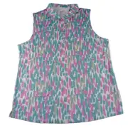 PUMA Golf Cloudspun Three Brush Sleeveless Polo Women's Size XL White Mauve