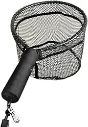 Snblzhef Fishing Hand Net Fishing Equipment Portable Dip Net Fly Fishing Net for Catch and Release Black