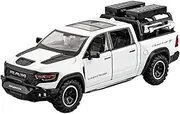 Die Casting 1:32 for Dodge Mammoth 6X6 Pickup Truck Series Alloy Simulation Car Model Sound and Light Pull-Back Miniature Model Collection Presents Ornaments(White)