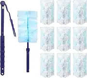 MBBUROYY Duster Refills Kit, 12 Count Heavy Duty Disposable Microfiber Feather Duster With 1 Extended Handle and 1 Short Handle