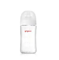 在飛比找Yahoo奇摩購物中心優惠-Pigeon貝親第三代母乳實感玻璃奶瓶240ml純淨白【六甲