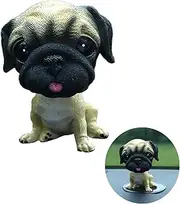 Car Bobble Head, Bobbing Head Dog, Nodding Dog for Car, Car Nodding Dog Doll, Car Decoration Nodding Dog Cute Dog Decorations Car Accessories for Car Vehicle Home Decoration (Pug)
