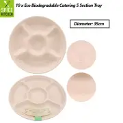 10 x Round Serving Platter 5 Section Catering Tray Food Snack Party Plate Bulk