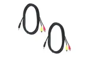 BravoPro AP2411-03 3M 3.5mm TRS Stereo Jack Plug to 2x RCA Plugs x2