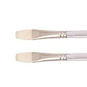 2x Jasart Interlocking Size 12 Acrylic Craft Paint Flat Brush Fine Hog Bristle