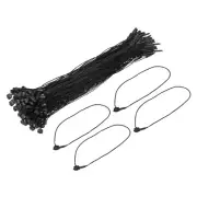 Polyester Rope Hang Tag String Snap Lock 200mm,0.5mm 200 Pcs,Black