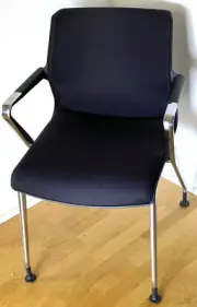 VITRA UNIX Chair Diamond Mesh Asphalt - Schwarz - Stuhl Besucherstuhl Vierbein