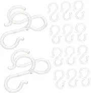 ASAKKURA 20pcs Heavy Duty S Hooks for Kitchen Tools Clear S Hooks for Hanging Mugs Pots Pans Closet Organizing for Cars Supermarket Shelves