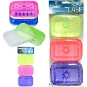 6PC Soap Dish Container Dispenser Bar Case Holder Box Bathroom Travel Carry Case