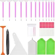 50 pcs Diamond Painting Pens Kit, SourceTon Diamond Art Tools, for 5D Diamond Painting, Including Red Rubber Block, Diamond Bag, Label Sticker, Drill Pen, Tweezers, Corrector, Plastic Tray