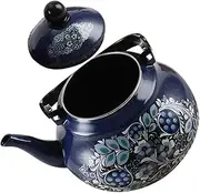 KITANDOVE Vintage Tea Kettle Enamel Water Boiling Pot Durable Practical for Induction Gas Stoves Elegant Peacock Design for Home Camping Use