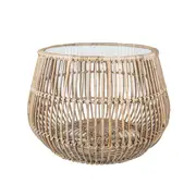[Florabelle Living] Keyarna Rattan Round Table W/ Glass Top