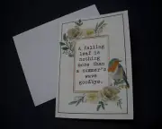 Handmade Sympathy Card GC20 Flowers and Bird
