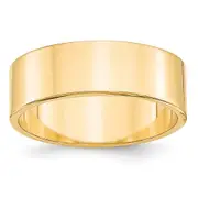 Solid 18K Yellow Gold 7mm Light Weight Flat Men's/Women's Wedding Band Ring Size 5