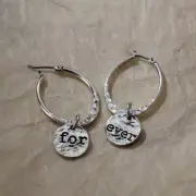 NEW Soul Chain Earrings For Ever Forever Silver Jewelry Awesome Hammered Disc