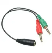 AUX 3.5mm Audio Mic Splitter Cable Headphone Microphone Adapter Female to 2 Male