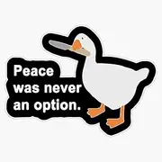 "Peace was Never an Option" Sticker Outdoor Rated Vinyl Sticker Decal for Windows, Bumpers, Laptops or Crafts 5"