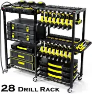 Power Tool Organizer Drill Rack Rolling Tool Cart Tool Holder Utility Shelf Gara