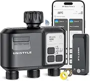 Irrigation Computer WLAN 3 Outputs, Smart Water Valve Irrigation with App, Irrigation System Timer WiFi 5 Irrigation Plans, Alexa Voice Control, Automatic Watering Timer for Garden
