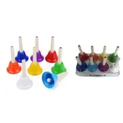 8Note Handbells Colorful Hand Percussion Bells Musical Instrument Party Supplies