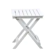 BplusZ Outdoor Side Table Commercial Portable Solid Wood Folding Square White
