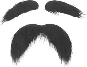 Self Adhesive Fake Beard and Eyebrows Set for Halloween Thick Mustache and Eyebrows Accessories Instant Beard Eyebrows for Men Easy to Wear Comfortable