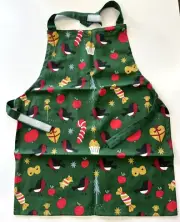 Ikea VINTERFINT children's apron bird pattern green, 4-7 Christmas New