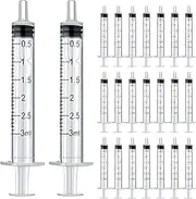 Jotia 50Pcs 3ml Bulk Plastic Syringe, without Needle, Liquid Measuring Syringe Tools with Measurement for Scientific Labs, Liquid Measuring, Industrial (Individually Sealed)