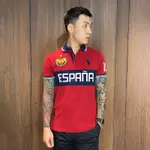 美國百分百【RALPH LAUREN】POLO衫 RL 短袖 POLO 大馬 徽章 西班牙國家隊 紅色 S號 BG65