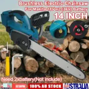 14'' Cordless Brushless Wood Cutter Saw Chainsaw For Makita 18V x2(36V) Battery