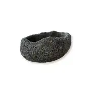 Rough Black Lava "Maui" Bowl Vase Pot for Home Decor