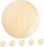 COHEALI DIY Wood Craft Kit 6 Large Wooden Circle Slices Unfinished Natural Poplar Wood Raw Trunk Log for Decor Untreated Unseal Unstained Unvarnished Circle Decorative Pieces