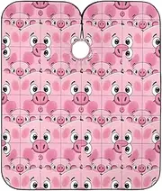 Cute Pig Faces Pink Hair Salon Bib Hair Color Gown, 64.9 In x 55.1 In Barber Cape for Women, Cute Pig Faces Pink 2