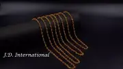 4 MM Carnelian Gemstone Faceted Rondelle Rosary Beaded Wire Gold Chain 1 Feet