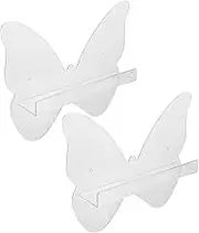 SUPVOX 2pcs Acrylic Vinyl Record Storage Rack Butterfly Wall Mounted Album Display Shelf No Drill Installation Holder for Home Decor Space Efficient Vinyl Storage