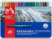 Classic Neocolor II AQUARELLE Water-Soluble Pastels, 40 Colors