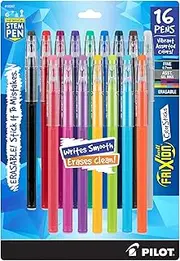 Pilot, FriXion ColorSticks Erasable Gel Ink Pens, Fine Point 0.7 mm, Pack of 16, Assorted Colors