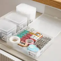 在飛比找ETMall東森購物網優惠-日本制 半透明磨砂印章收納盒翻蓋盒塑料盒桌面文具盒棉簽盒子