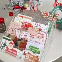 在飛比找ETMall東森購物網優惠-心悠圣誕快樂賀卡高級感創意設計卡圣誕樹平安果禮盒裝飾燙金卡片