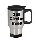 Tree Climbing Mug Travel Coffee Cup Grown Up Dad Husband Lubmerjack Trimmer Saw