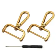 Detachable Snap Hook, 1-1/2 Inch Swivel Clasp for Purse (2 Pack, Dark Gold)