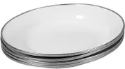 KOCKSHION 4pcs Vintage Enamel Serving Plates Thickened Snack Tray for Appetizers Fruits Desserts Easy to Clean for Home Restaurant Shop Use