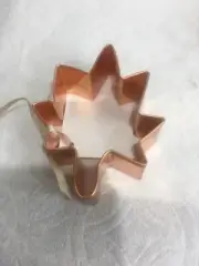 Solid Copper Cookie Cutter Leaf Shaped Made in USA