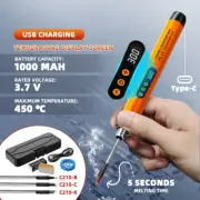 LED Digital Electric Soldering Iron Kit Mini Cordless Smart Welding Solder Tool